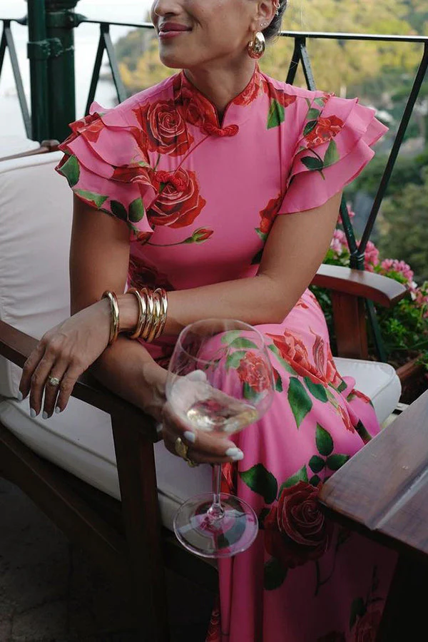 hot-sale-49-off-cheongsam-style-rose-floral-print-tiered-flare-sleeve-stretch-maxi-dress-1437