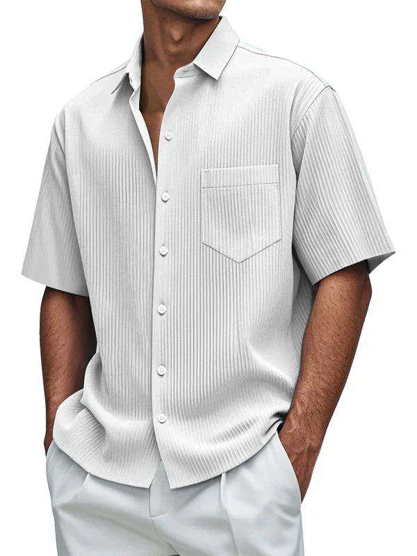 spring-sale-men-s-daily-loose-solid-color-vertical-pit-short-sleeved-shirt-4355