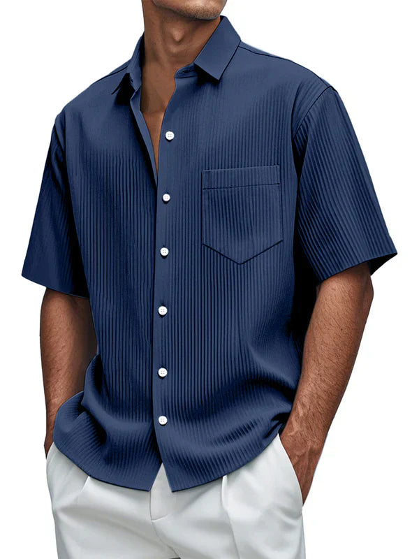 spring-sale-men-s-daily-loose-solid-color-vertical-pit-short-sleeved-shirt-4355