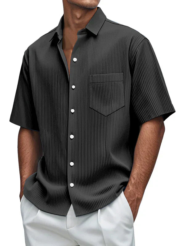 spring-sale-men-s-daily-loose-solid-color-vertical-pit-short-sleeved-shirt-4355