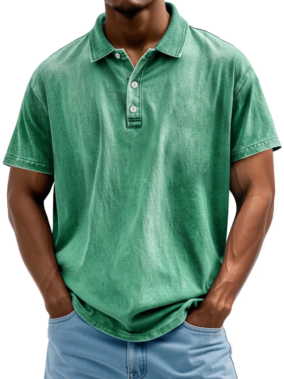 men-s-vintage-washed-and-distressed-pure-cotton-lapel-short-sleeved-polo-shirt-1271