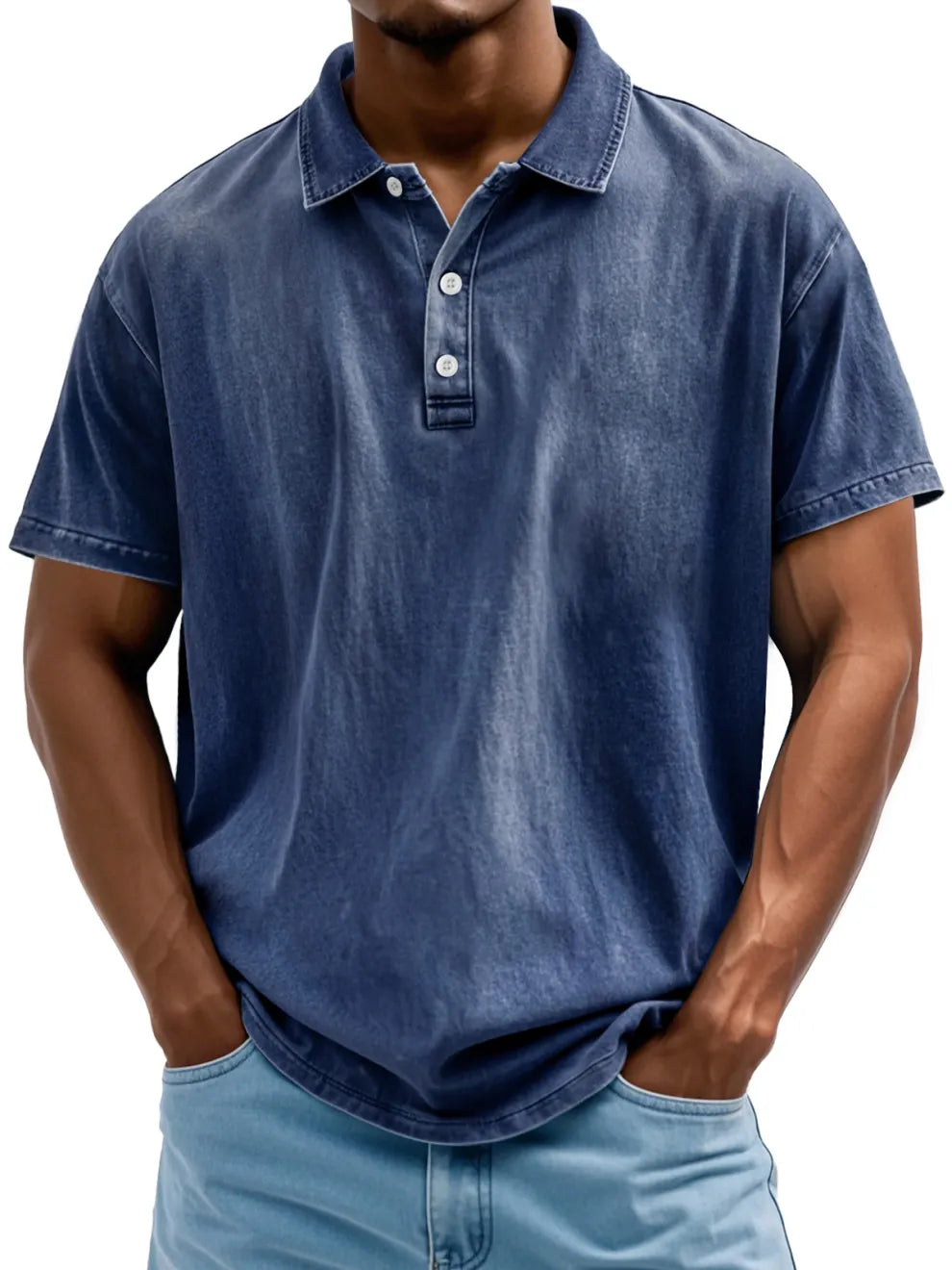 men-s-vintage-washed-and-distressed-pure-cotton-lapel-short-sleeved-polo-shirt-1271