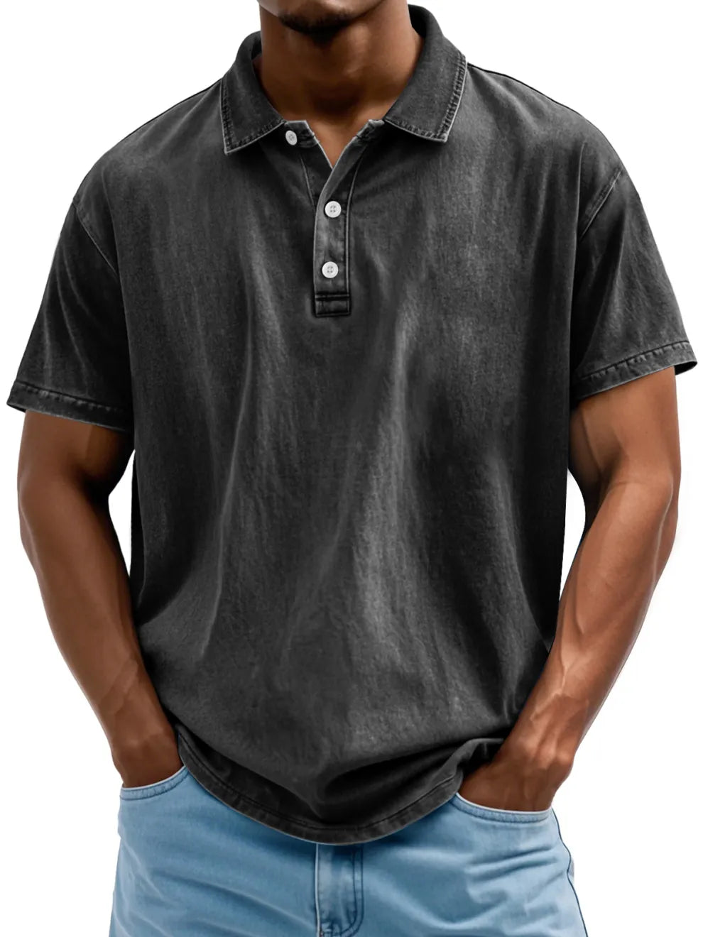 men-s-vintage-washed-and-distressed-pure-cotton-lapel-short-sleeved-polo-shirt-1271