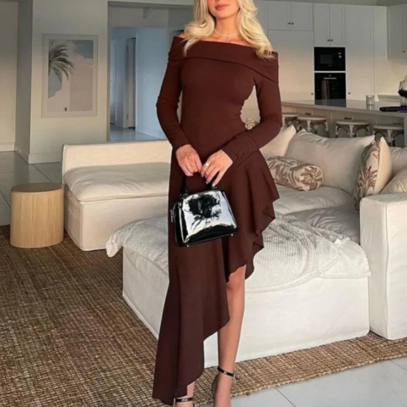 temperament-off-shoulder-long-sleeve-irregular-hem-stretch-maxi-dress-836