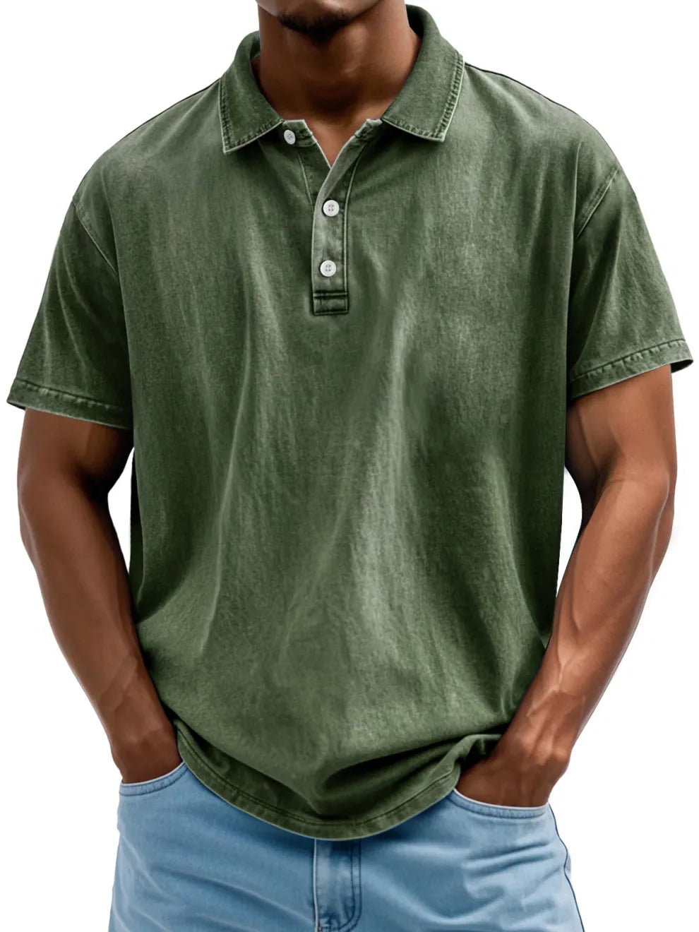 men-s-vintage-washed-and-distressed-pure-cotton-lapel-short-sleeved-polo-shirt-1271