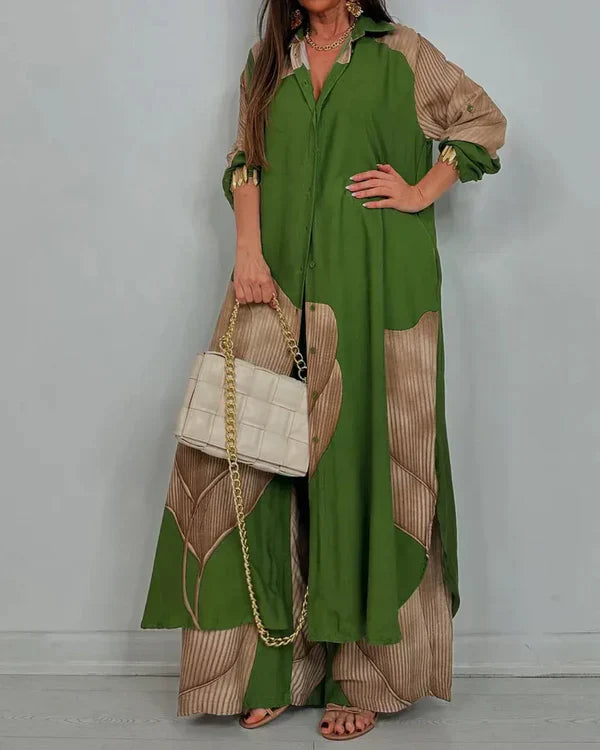 spring-sale-women-s-v-neck-printed-top-pants-casual-set-3722