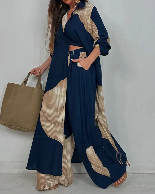 spring-sale-women-s-v-neck-printed-top-pants-casual-set-3722