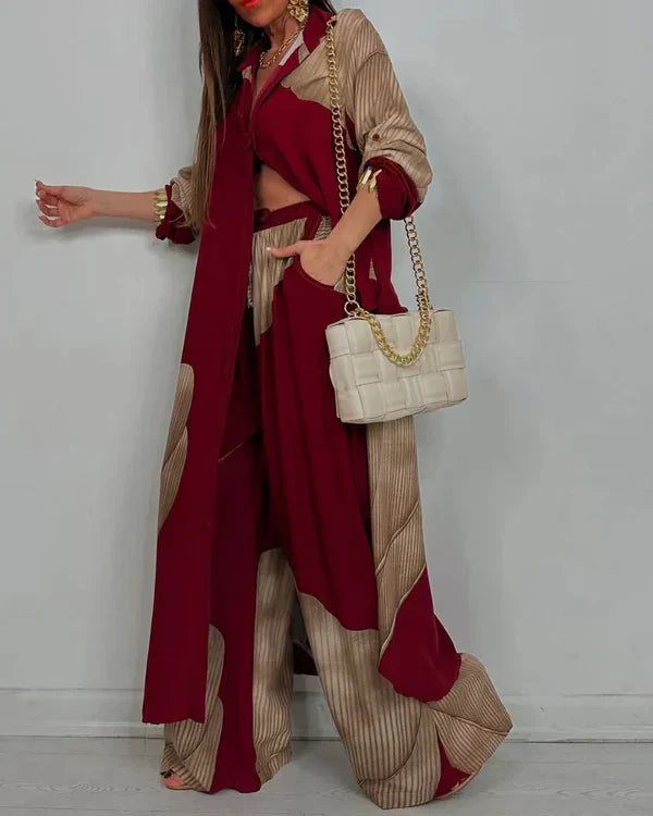 spring-sale-women-s-v-neck-printed-top-pants-casual-set-3722